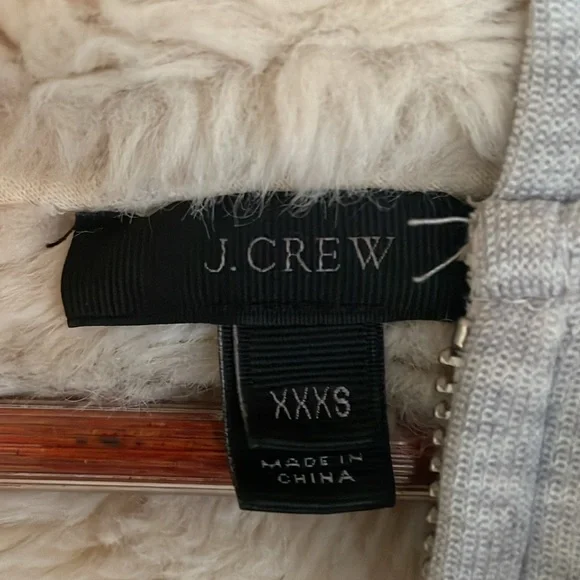 J Crew faux fur lined xxs zip up hoody - Picture 3 of 5